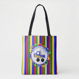 Tote Bag Voitures et camions personnalisés Striped Boy's