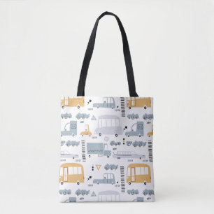 Tote Bag Voitures mignonnes dans le Motif de la circulation