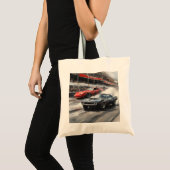 Tote Bag Voitures Red & Black Muscle (Devant (produit))