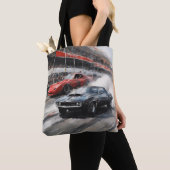 Tote Bag Voitures Red & Black Muscle (De près)