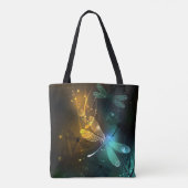 Tote Bag Vol de libellule verte lumineuse (Dos)