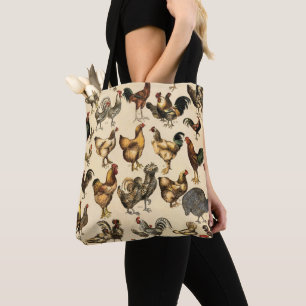 Tote Bag Volailles anciennes du monde - Art de la race de p