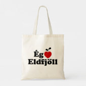 Tote Bag Volcans I Heart (Love) [Ég Elska Eldfjöll] (Dos)