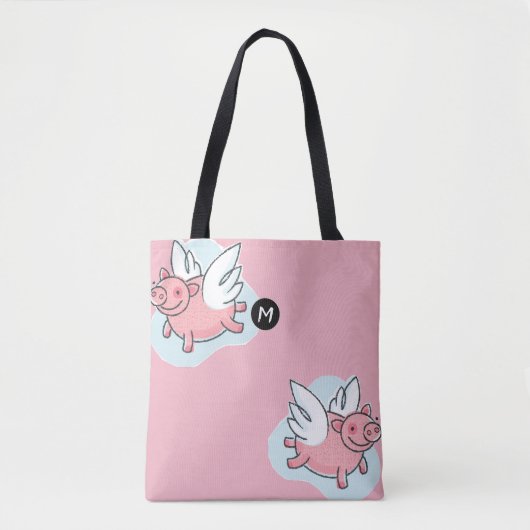 Tote Bag Voler Cochon chinois Année Monogramme Choisir la c (Devant)