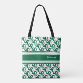 Tote Bag Volley-ball blanc vert foncé | Personnaliser (Dos)