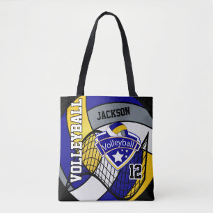Tote Bag Volley-ball bleu, jaune et gris