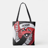 Tote Bag Volley-ball rouge, noir et blanc (Dos)