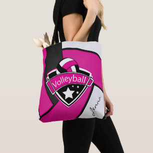 Tote Bag Volley-ball sport   Texte do-it-yourself - Rose
