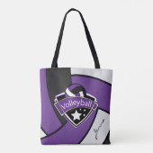 Tote Bag Volley-ball sport | Texte do-it-yourself - Violet (Dos)