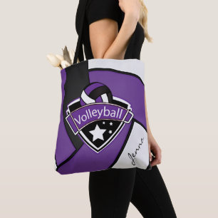Tote Bag Volley-ball sport   Texte do-it-yourself - Violet