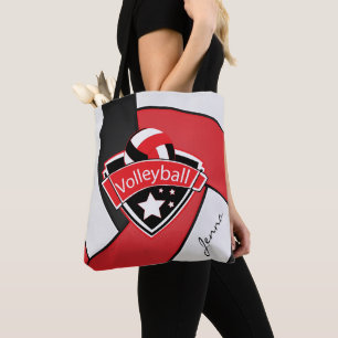 Tote Bag Volley-ball sportif Texte DO-IT-YOURSELF - Rouge