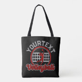 Tote Bag Volleyball AJOUTER LE NOM Spike Ball Attaque Équip (Dos)