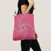 Tote Bag vortex carré en velours rose (De près)