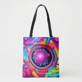 Tote Bag Vortex cosmique : une odyssée néon (Devant)