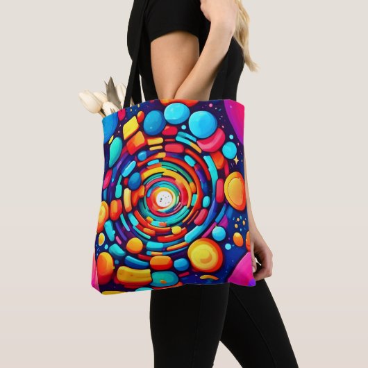 Tote Bag Vortex psychédélique de couleur (De près)
