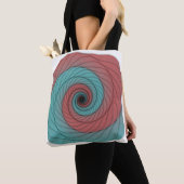 Tote Bag Vortex Rouge et Sarcelle (De près)