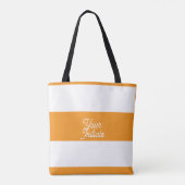 Tote Bag Vos initiales Citrus Orange + Rayures blanches (Dos)