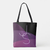 Tote Bag Vos initiales de chevauchement | Moderne violet et (Dos)