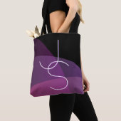 Tote Bag Vos initiales de chevauchement | Moderne violet et (De près)