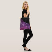 Tote Bag Vos initiales de chevauchement | Moderne violet et (Sur le modèle)
