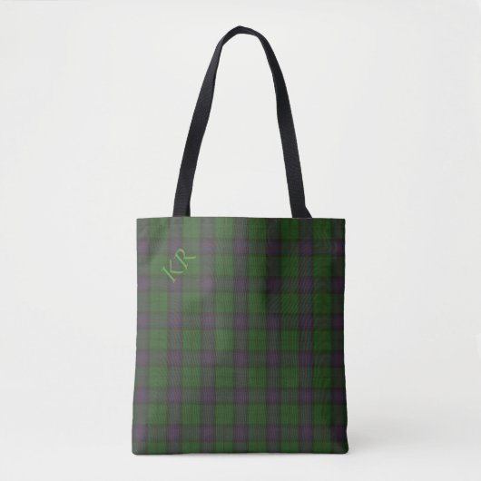 Tote Bag Vos initiales sur Armstrong Clan tartan (Devant)