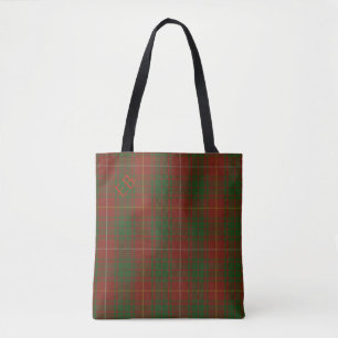 Tote Bag Vos initiales sur Bruce Clan tartan