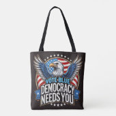 Tote Bag Vote bleu (Dos)