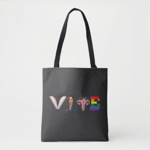 Tote Bag VOTE Books Uterus LGBT Kamala Harris Walz Election