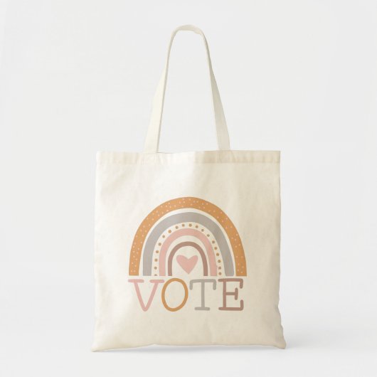 Tote Bag Vote | Cute Pastel Rainbow Text Design (Devant)