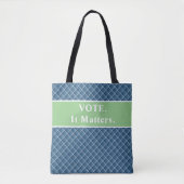 Tote Bag Vote Fourre-tout, ça compte (bleu/vert) (Devant)