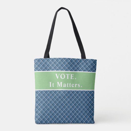 Tote Bag Vote Fourre-tout, ça compte (bleu/vert) (Dos)