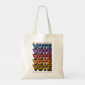 Tote Bag Vote Retro Style Election Fier Inscription (Dos)