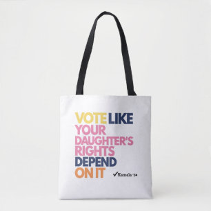 Tote Bag Votez comme si les droits de votre fille en dépend