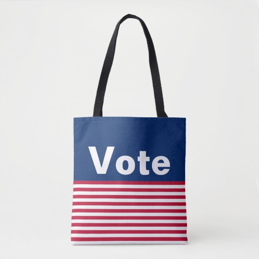 Tote Bag Votez Red White et Blue Stripes (Devant)