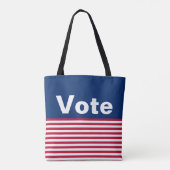 Tote Bag Votez Red White et Blue Stripes (Dos)
