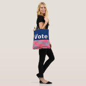 Tote Bag Votez Red White et Blue Stripes (Sur le modèle)