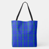 Tote Bag Votre design entrelacé bleu et sarcelle initial (Dos)