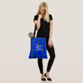 Tote Bag Votre design entrelacé bleu et sarcelle initial (Sur le modèle)