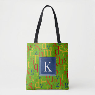 Tote Bag Votre initiale   Alphabet coloré