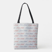 Tote Bag Votre initiale | I Love School (Dos)