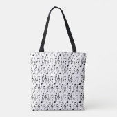 Tote Bag Votre initiale | Notes musicales (Dos)