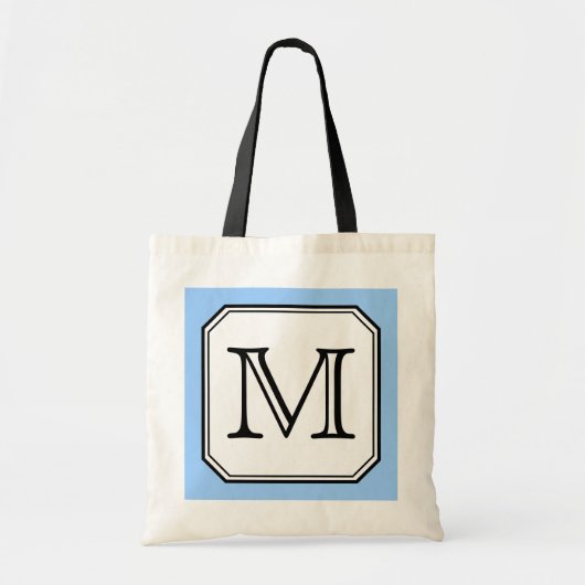 Tote Bag Votre lettre. Monogramme fait sur commande. Blanc (Devant)