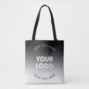 Tote Bag Votre logo   Dégradé noir & blanc moderne modifiab