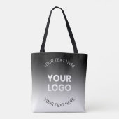 Tote Bag Votre logo | Dégradé noir & blanc moderne modifiab (Dos)