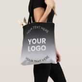 Tote Bag Votre logo | Dégradé noir & blanc moderne modifiab (De près)