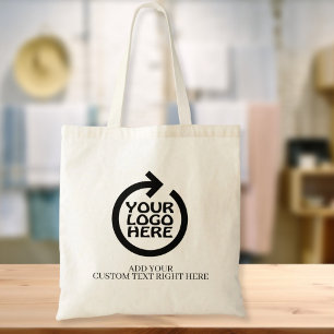 Tote Bag Votre logo d'entreprise et texte personnalisé