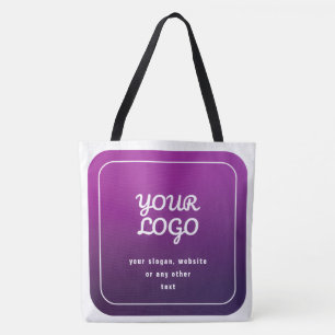Tote Bag Votre logo et lumière élégante à Ombre violet fonc