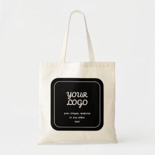 Tote Bag Votre logo et slogan ou autre texte Noir et blan