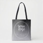 Tote Bag Votre logo et votre texte | Gradient gris foncé (Devant)