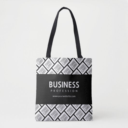 Tote Bag Votre logo Motif et nom commercial modifiable (Devant)